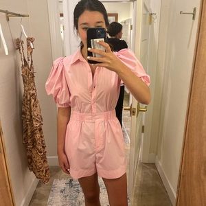 Pink hunter bell New York romper worn once